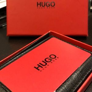 Hugo Boss NEW Black Men's Pebble Leather Card Hold